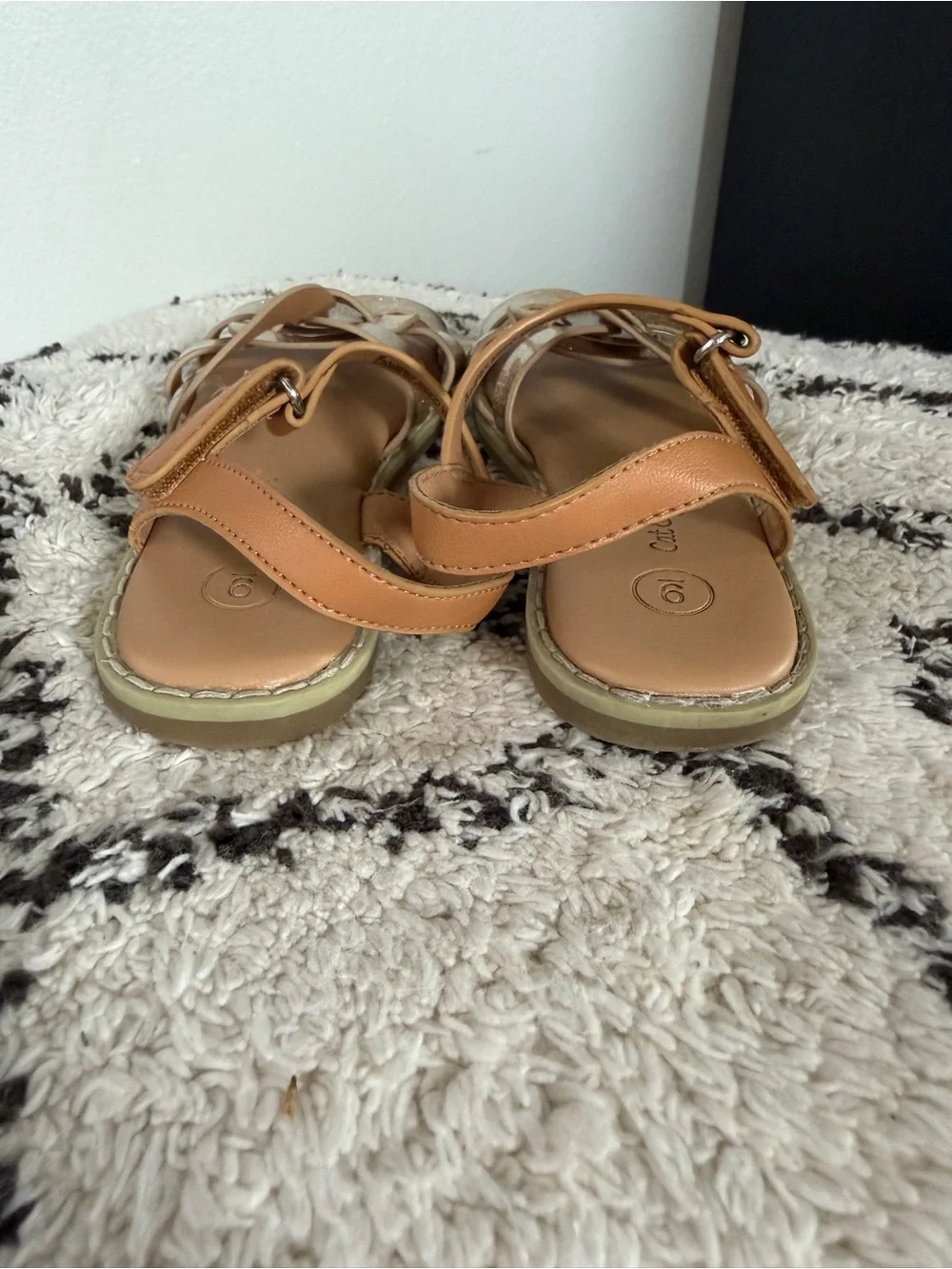 Cat & Jack Gold Glitter braided Strappy Sandals Toddler Size 10 summer shoes